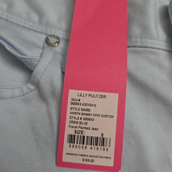 NWT Lilly Pulitzer Skinny Pants "Floral Pained Jean" - Picture 2 of 15